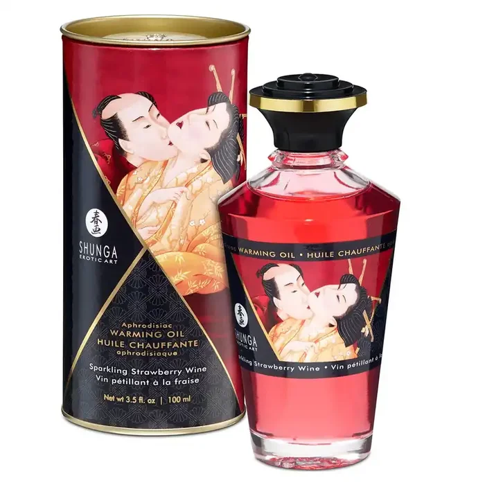 Shunga – Aphrodisierendes Wärmendes Öl Erdbeerwein 100 ml