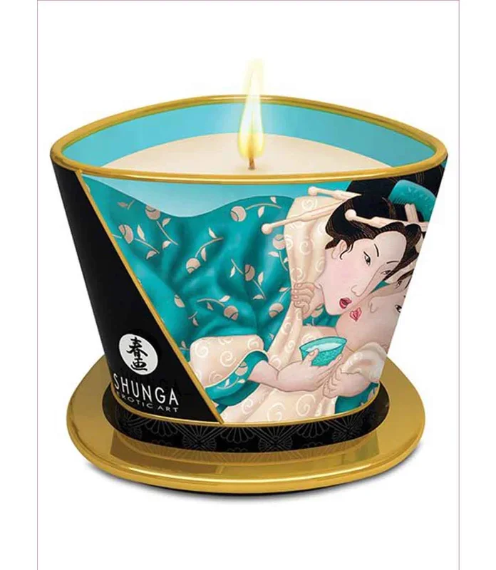 Shunga Sensual Massage Candle – Island Blossoms