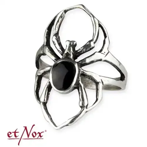 Silberner Ring mit Spinne