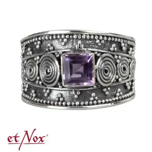 Silberring ‘Bali Classic‘ mit Amethyst