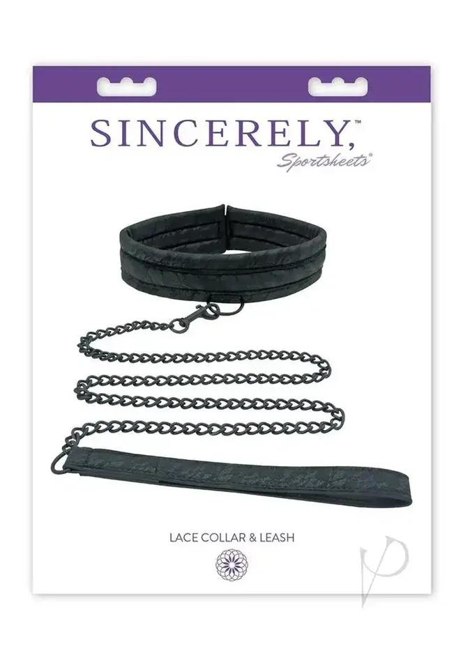 Sincerely Lace Collar & Leash – Black