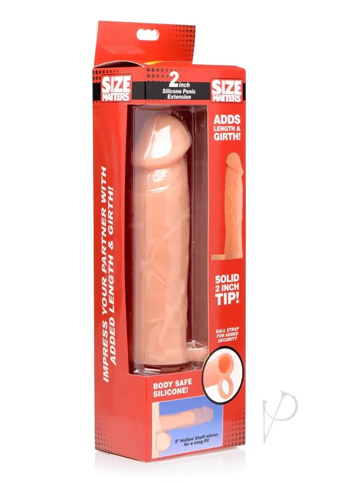 Size Matters 2 Inch Silicone Penis Extension With Ball Strap