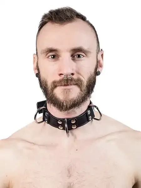 Sklaven-Halsband mit 4 D-Ringen
