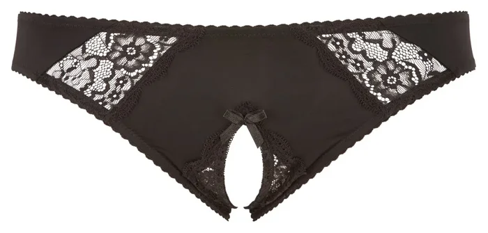 Slip ouvert mit Spitze und Zierschleife vorne Cottelli CURVES