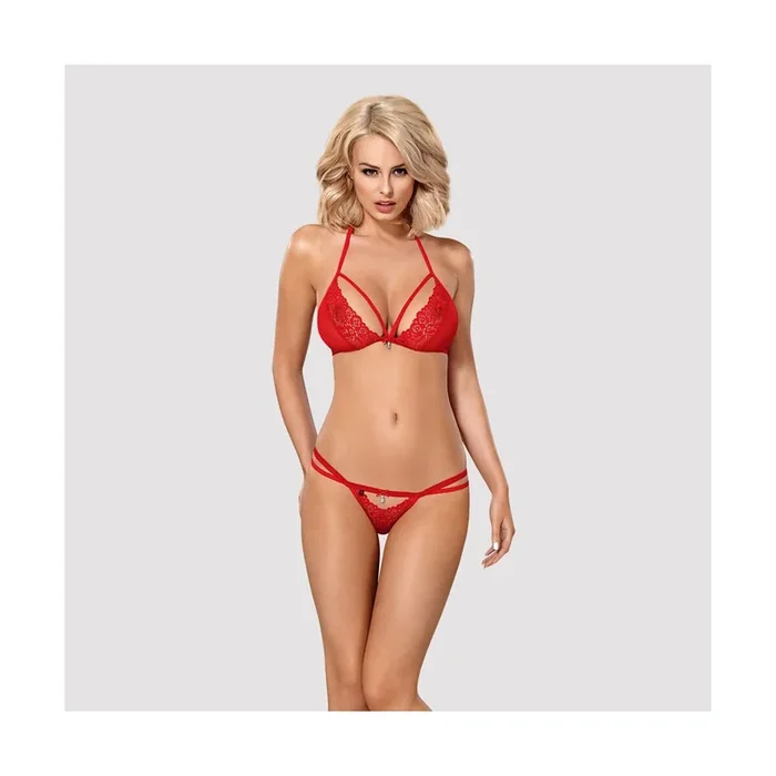 Soft-BH & String aus roter Spitze im Set