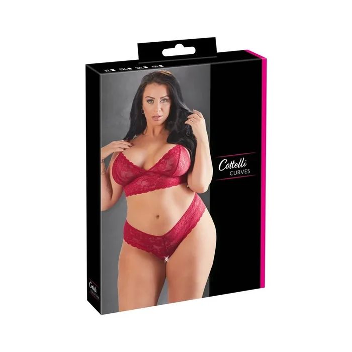 Soft-BH aus Spitze und String ouvert – Rot – Bis Größe 4XL