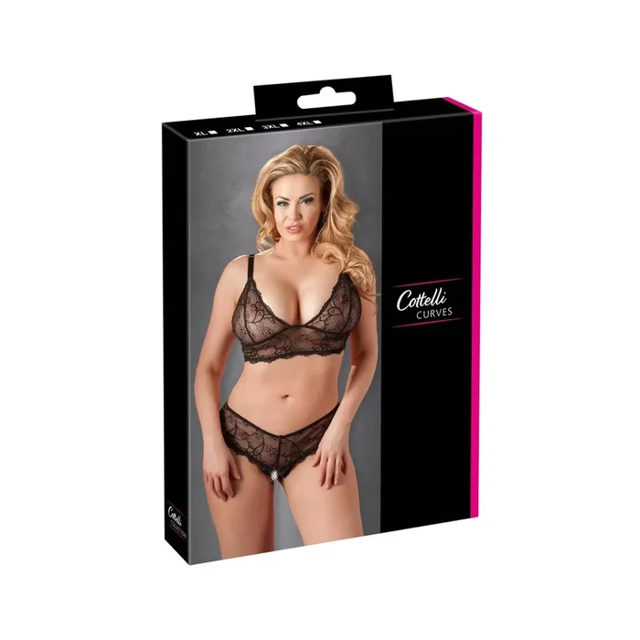 Soft-BH und Riostring ouvert aus Spitze – Schwarz – Größe 4XL