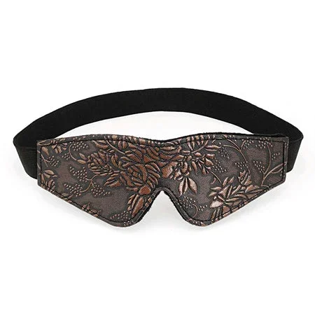 Spartacus Faux Fur Lining Blindfold – Brown Floral Print