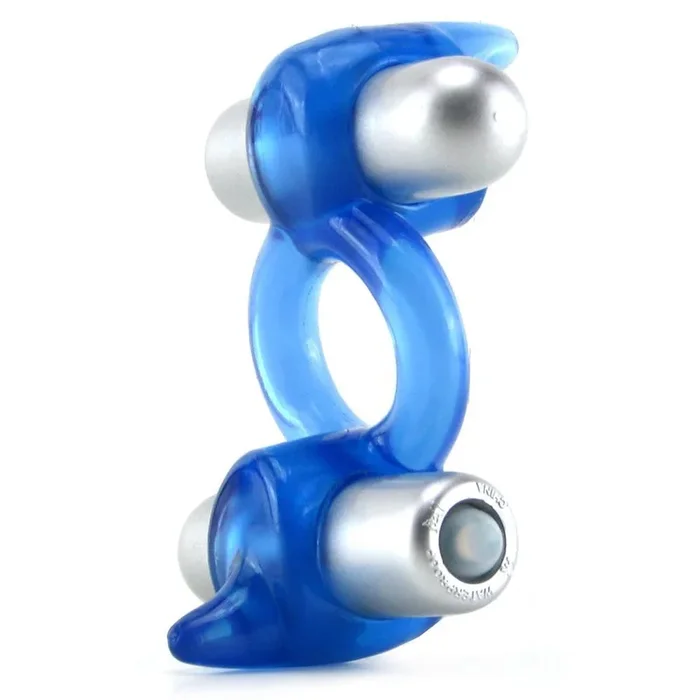 Spice It Up! Double Action Couples Cock Ring in Blue