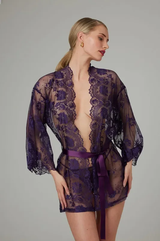 Spitzen Kimono Graceful – Lila