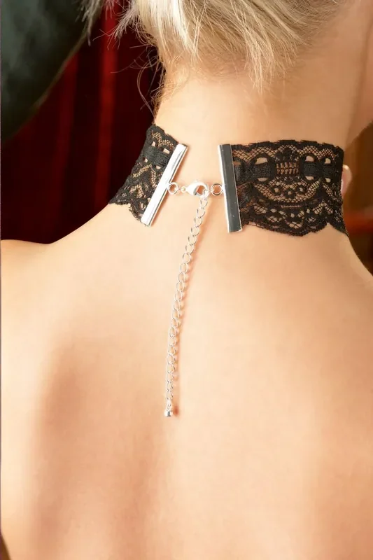 Spitzenhalsband – Schwarz
