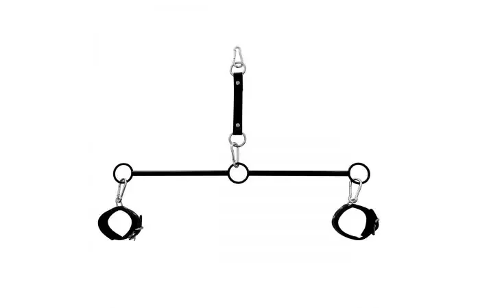 Spreizstange Tripple-O-Ring mit Handschellen und Riemen