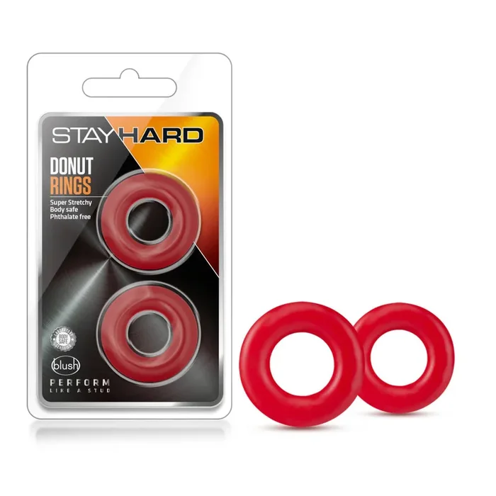 Stay Hard Donut Cock Rings in Red