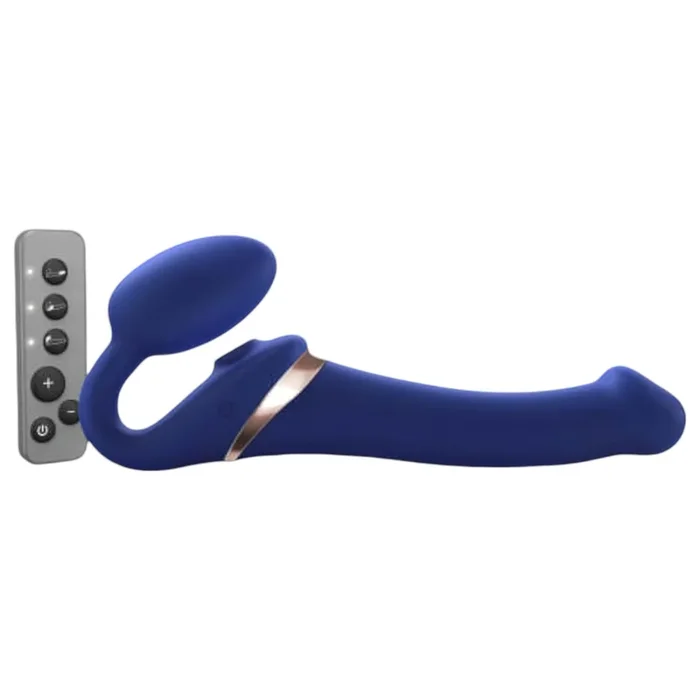 Strap-on-me M – Aufsteckbarer, Luftwellen-Vibrator (blau)