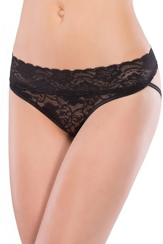 Strappy Black Lace Panty in OSXL