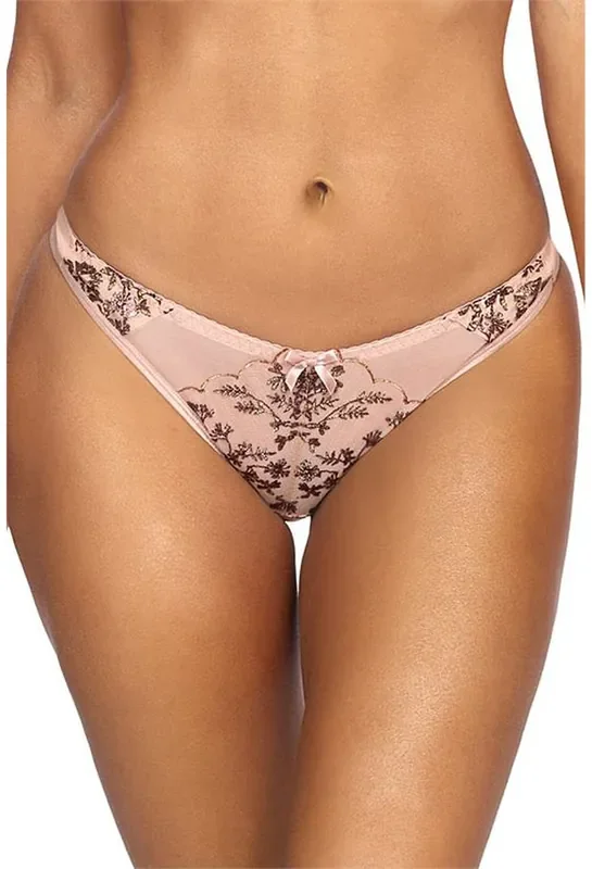 String mit goldenen Blümchenverzierungen rosa