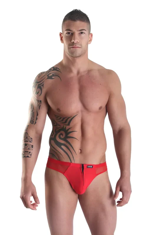 String mit Reißverschluss – rot