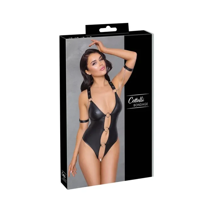 Stringbody ouvert im edlen Mattlook- Inklusive 2 Fesselriemen – Größe-L