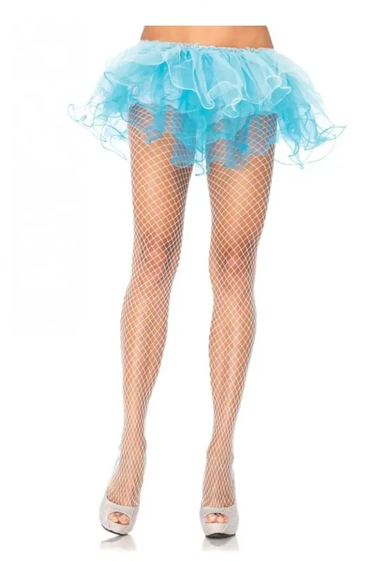 Strumpfhose aus Lycra-Netzmaterial in Weiß