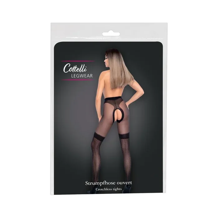 Strumpfhose mit Overknee-Optik – Ouvert – Schwarz – Größe 3
