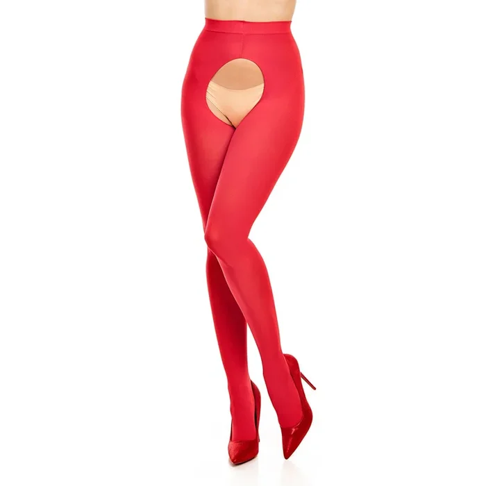 Strumpfhose ouvert Glamory »Ouvert 60« – Rot – Blickdicht – Größe XL