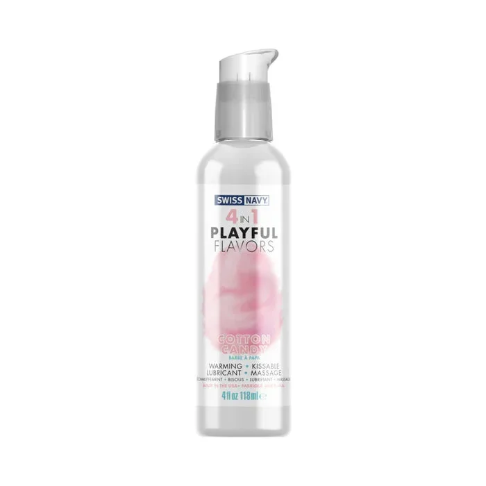 Swiss Navy 4 in 1 Playful Candy Flavors – Warming Kissable Massage Lubricant 4oz (118 mL) – 3 Flavors Available