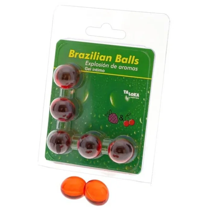 Taloka – 5 Brasilianische Kugeln, Erdbeere und Kirsch-Intim-Gel