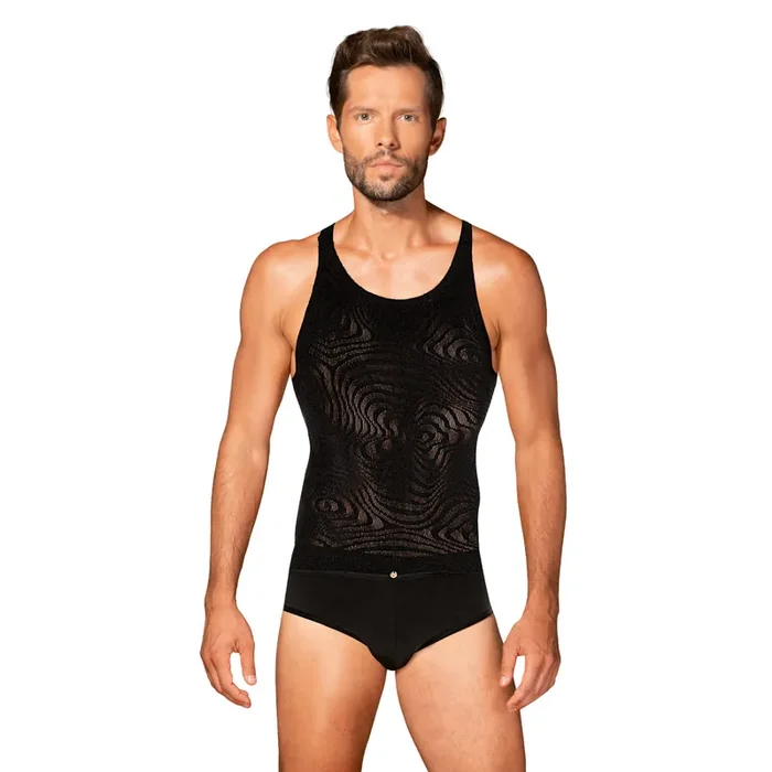 Tanktop mit Muster schwarz
