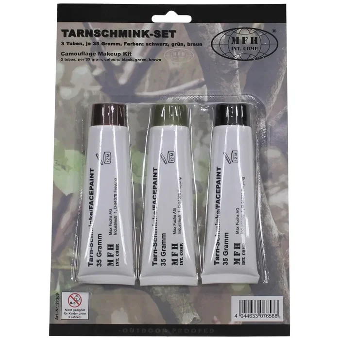 Tarnschminkset 3-farbig in Tuben