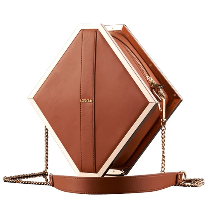 Taschenset LOCKINK – Mysterious Square Kink Bag, Braun