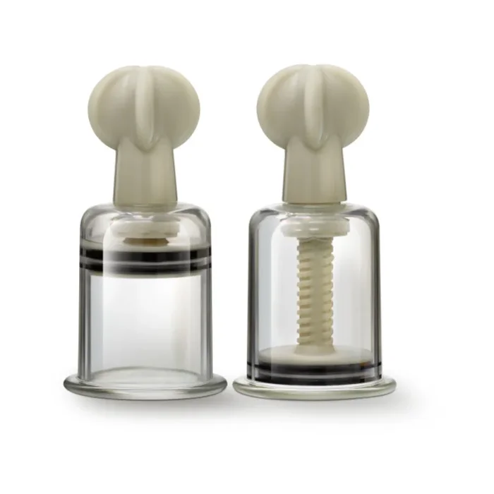 Temptasia – Clit And Nipple Large Twist Suckers – Set Of 2 – Clear