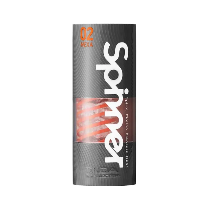 Tenga Masturbator »Spinner Hexa« – Drehend – Transparent/Orange
