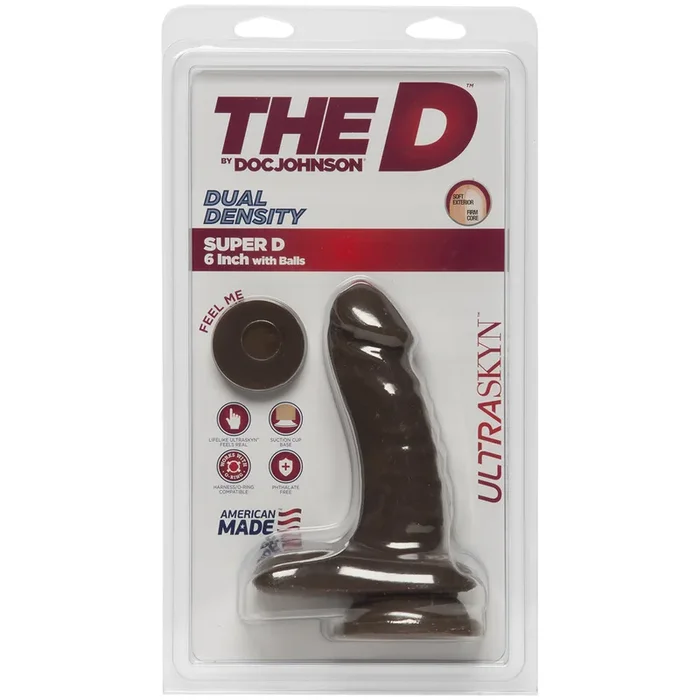 The D Super D 6 inches Dildo with Balls – Brown/Chocolate