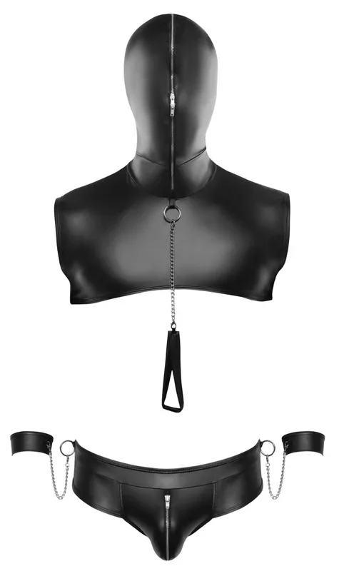 Top plus String inklusive 2 Handfesseln und Leine – alles abnehmbar Svenjoyment Bondage