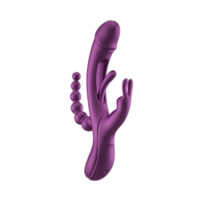 Trilux Kinky Finger Rabbit Vibrator with Anal Beads – Purple