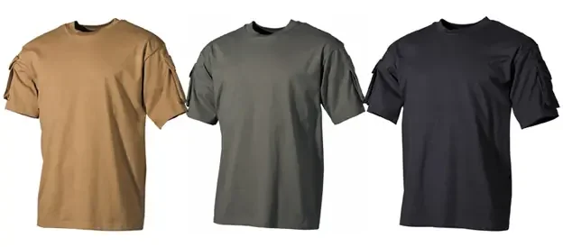 US T-Shirt mit Ärmeltaschen (Farbe Schwarz, Grösse XL)