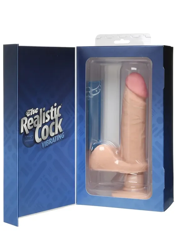 Vibrating Dildo with Balls – 6″ / 15 cm – Skin