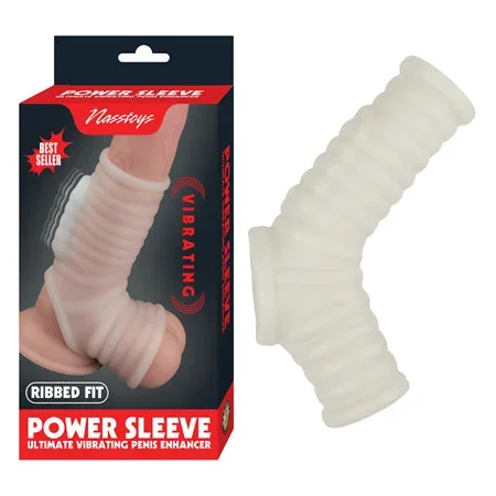 Vibrating Power Sleeve Ribbed Fit Wht