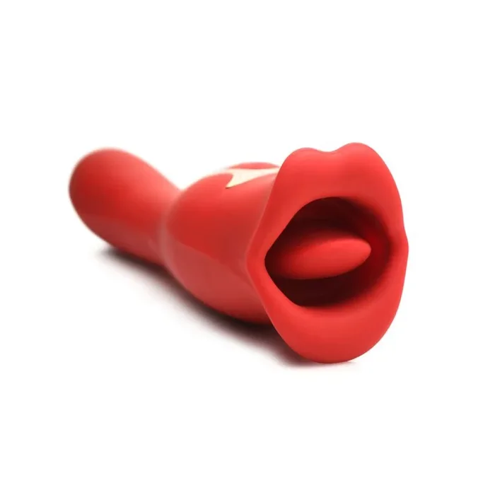 Vibrator und Stimulator Lickgasm Kiss + Doppelseitiger Kuss, Rot