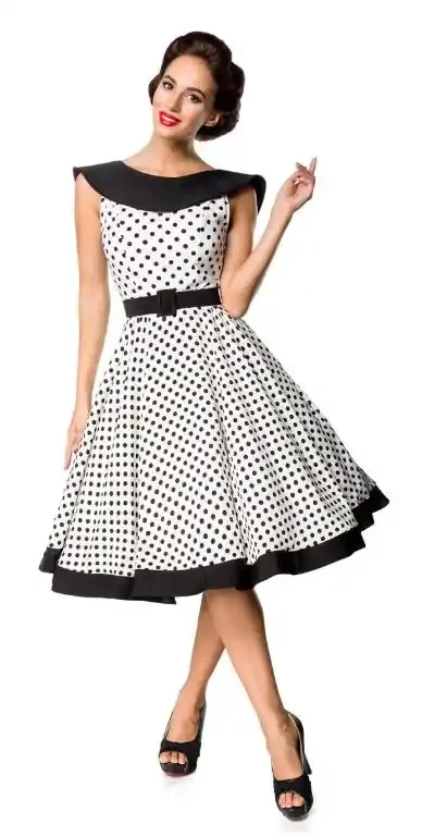 Vintage Swing-Kleid gepunktet