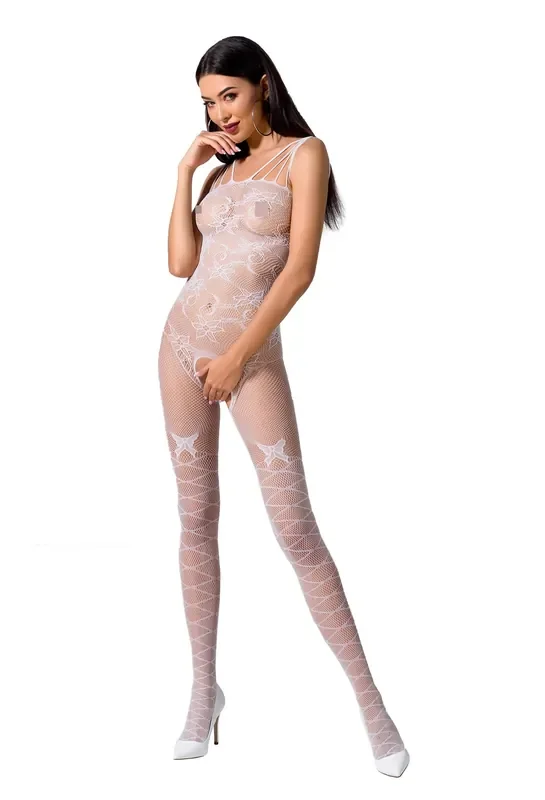 Weißer Bodystocking mit Muster