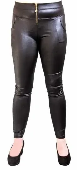 Wetlook Leggings – Woman in Black