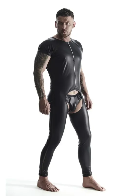 Wetlook-Overall im Schritt offen