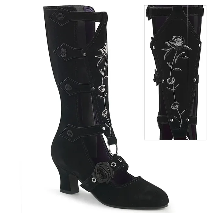 Whimsy-118 (High Heel Größe 8 – Gr. 38, High Heel Farbe Schwarz Suedeimitat)