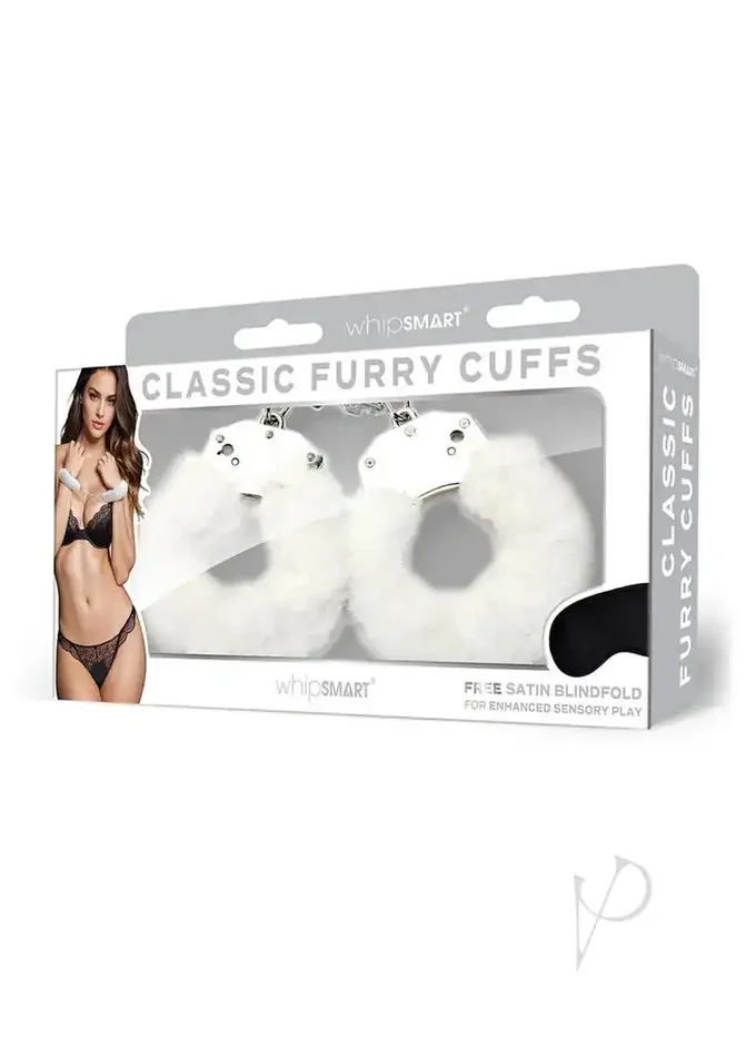 Whipsmart Furry Cuffs – White