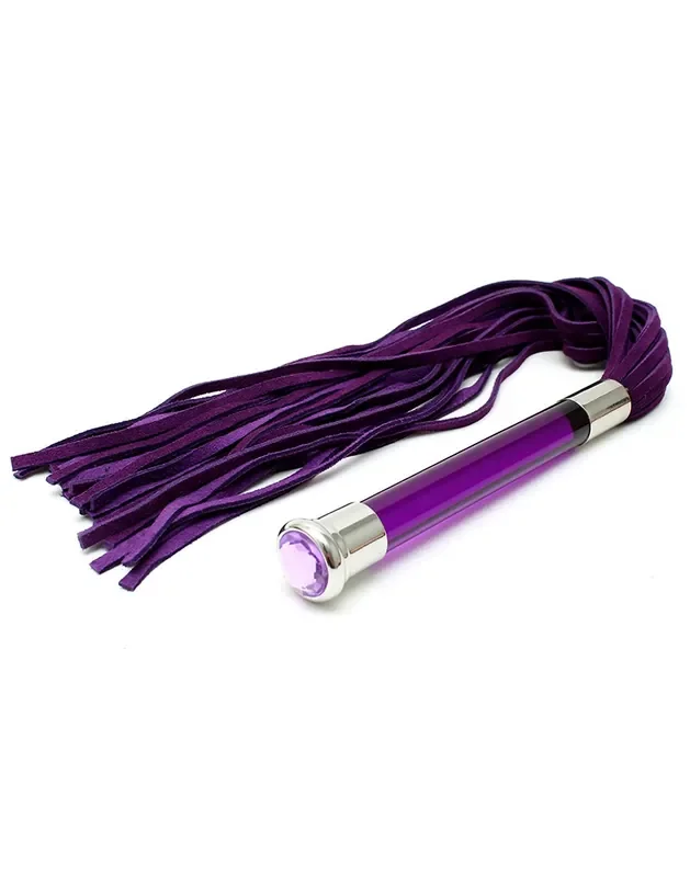 Wildleder-Flogger mit Glasgriff