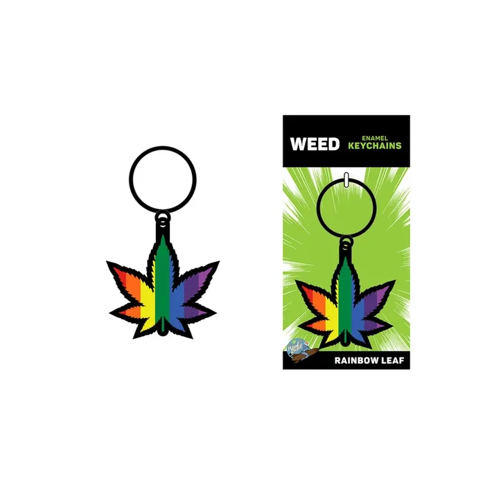 Wood Rocket Rainbow Leaf Keychain – Rainbow