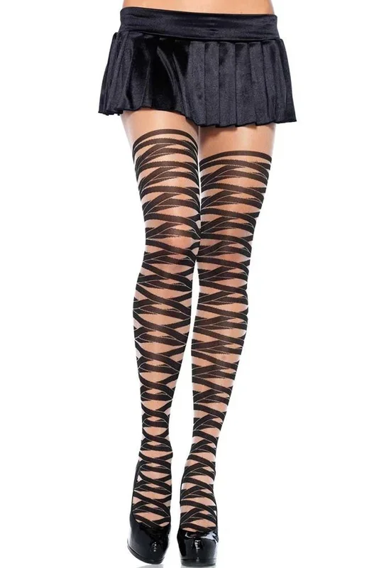 Woven Wrap Detailed Pantyhose in OS