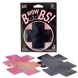 Wow Boobs! – Kreuzförmige Nippel-Stickers – 2 Paar in versch. Farben