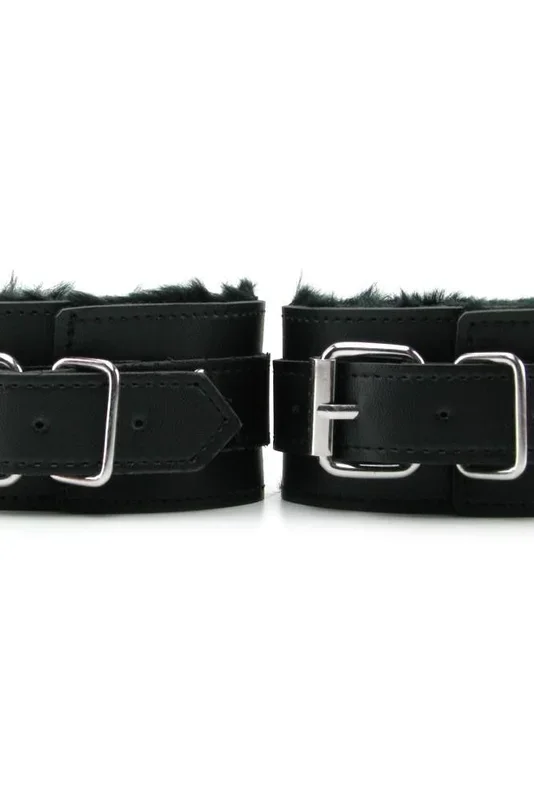 X-PLAY Fur Lined Ankle Cuffs in Luscious Black